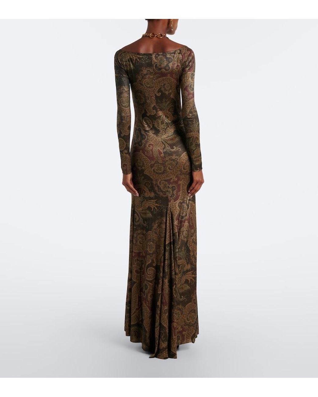 Etro Natural Paisley Jersey Gown