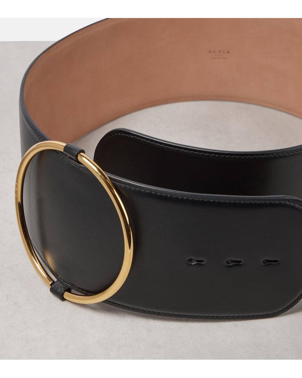 Alaïa Black Guertel Ring Aus Leder