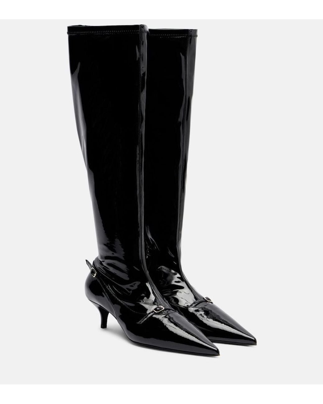 Magda Butrym Black Patent Leather Knee-High Boots