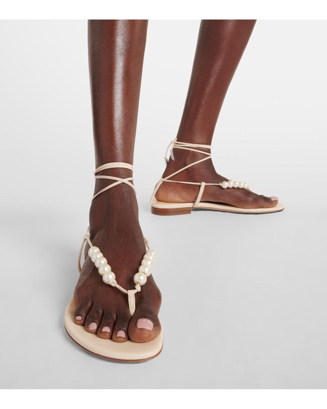 Magda Butrym Natural Embellished Leather Sandals