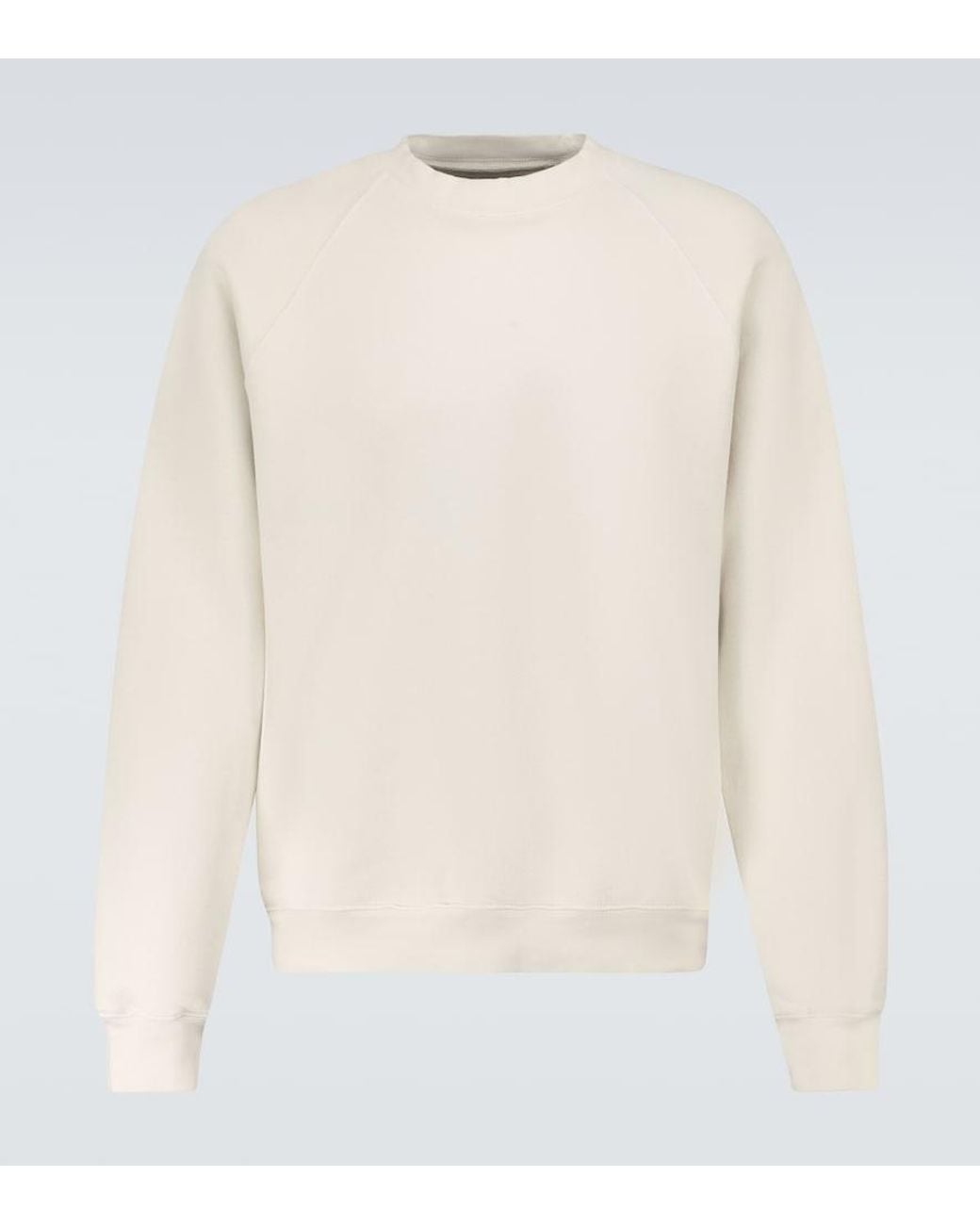 Les Tien White Classic Cotton Raglan Sweatshirt for men