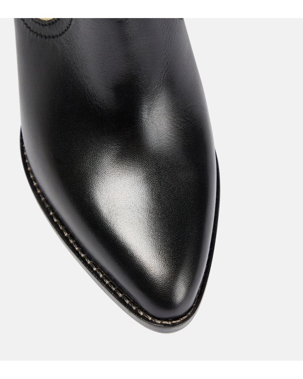 Isabel Marant Natural Leila Leather And Suede Cowboy Boots