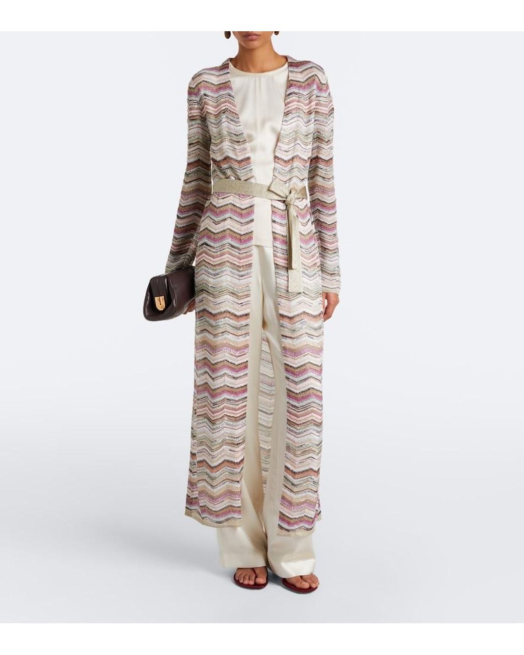 Missoni Gray Zigzag Lame Cardigan