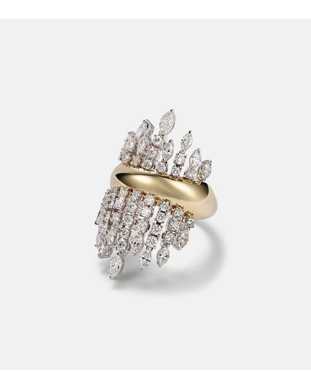 YEPREM White Golden Strada 18Kt And Ring With Diamonds