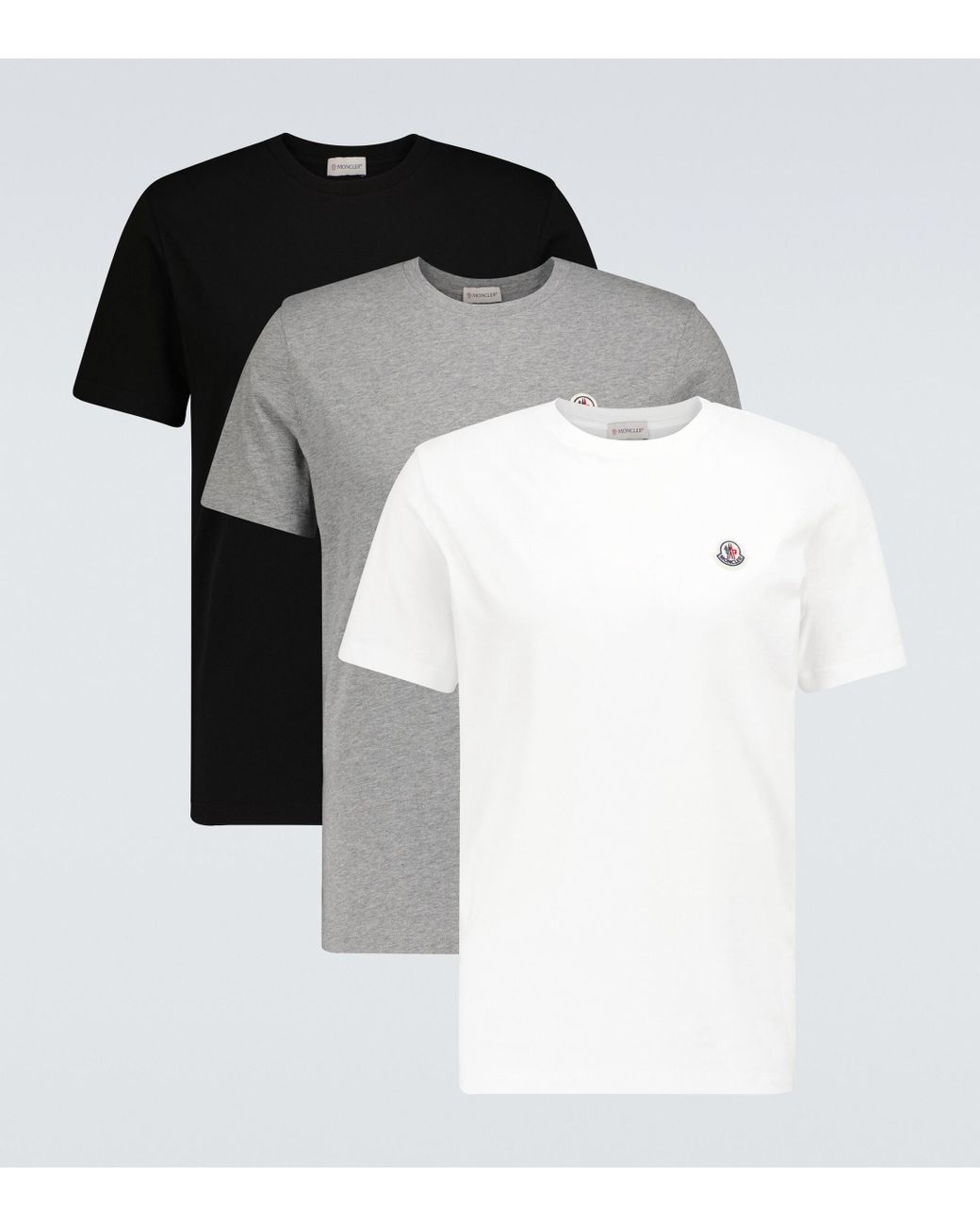 Short Sleeved Cotton T Shirt in White - Moncler