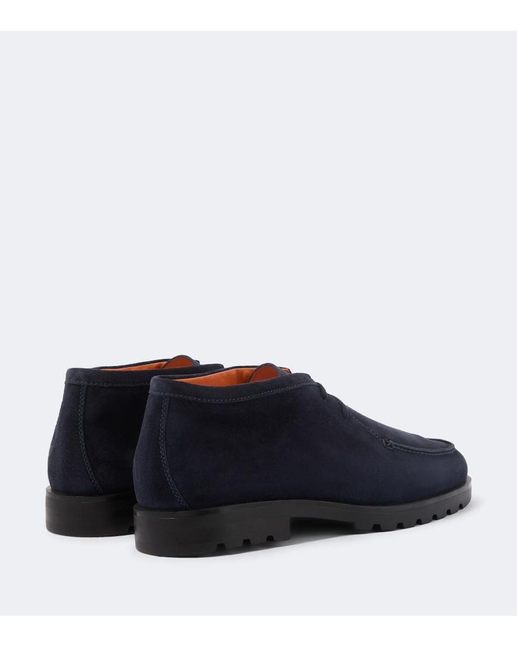 Santoni Blue Rock Wallabee Suede Boots for men