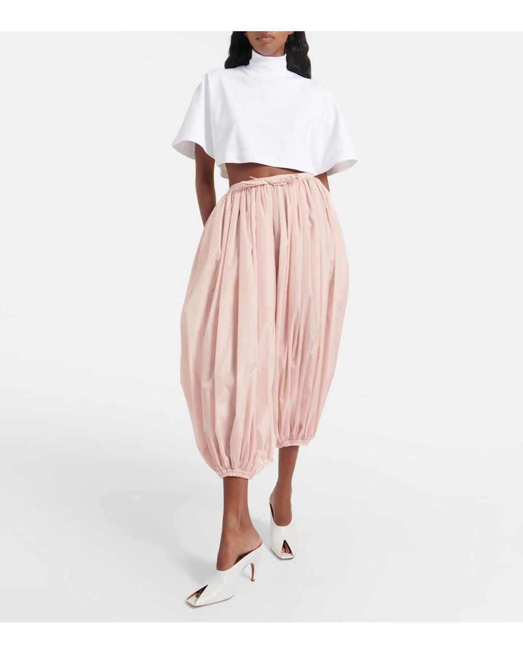 Alaïa White Cotton Turtleneck Top
