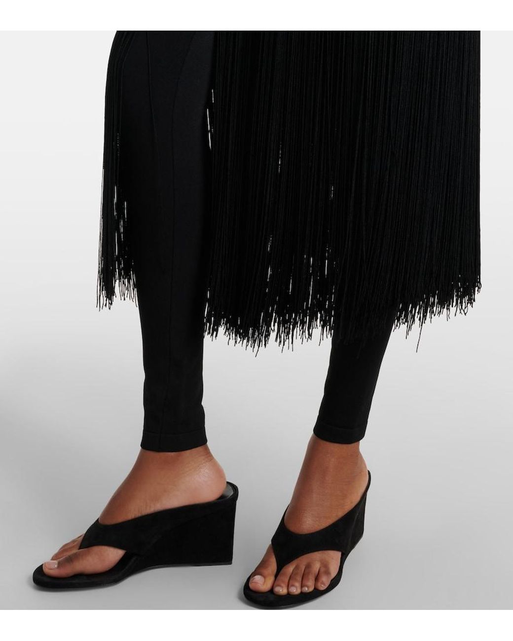 Alaïa Black Fringed Leggings