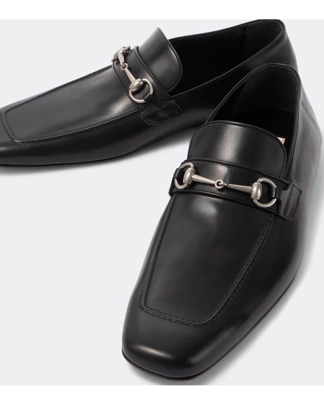 Gucci White Ragazzo Horsebit Leather Loafers for men