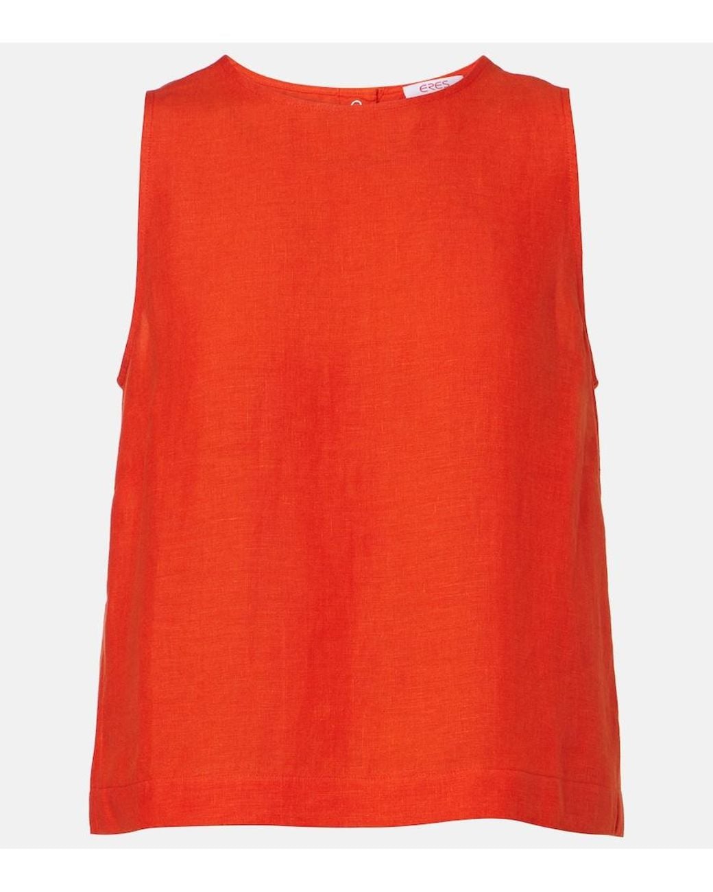 Eres Red Ravie Linen Top