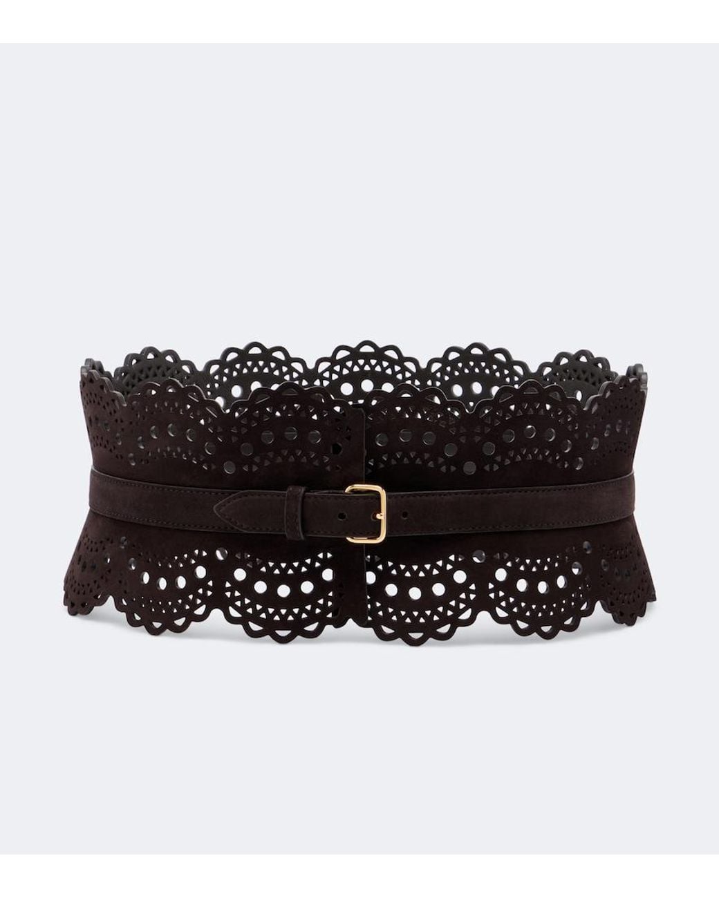 Alaïa Black Vienne Suede Corset Belt