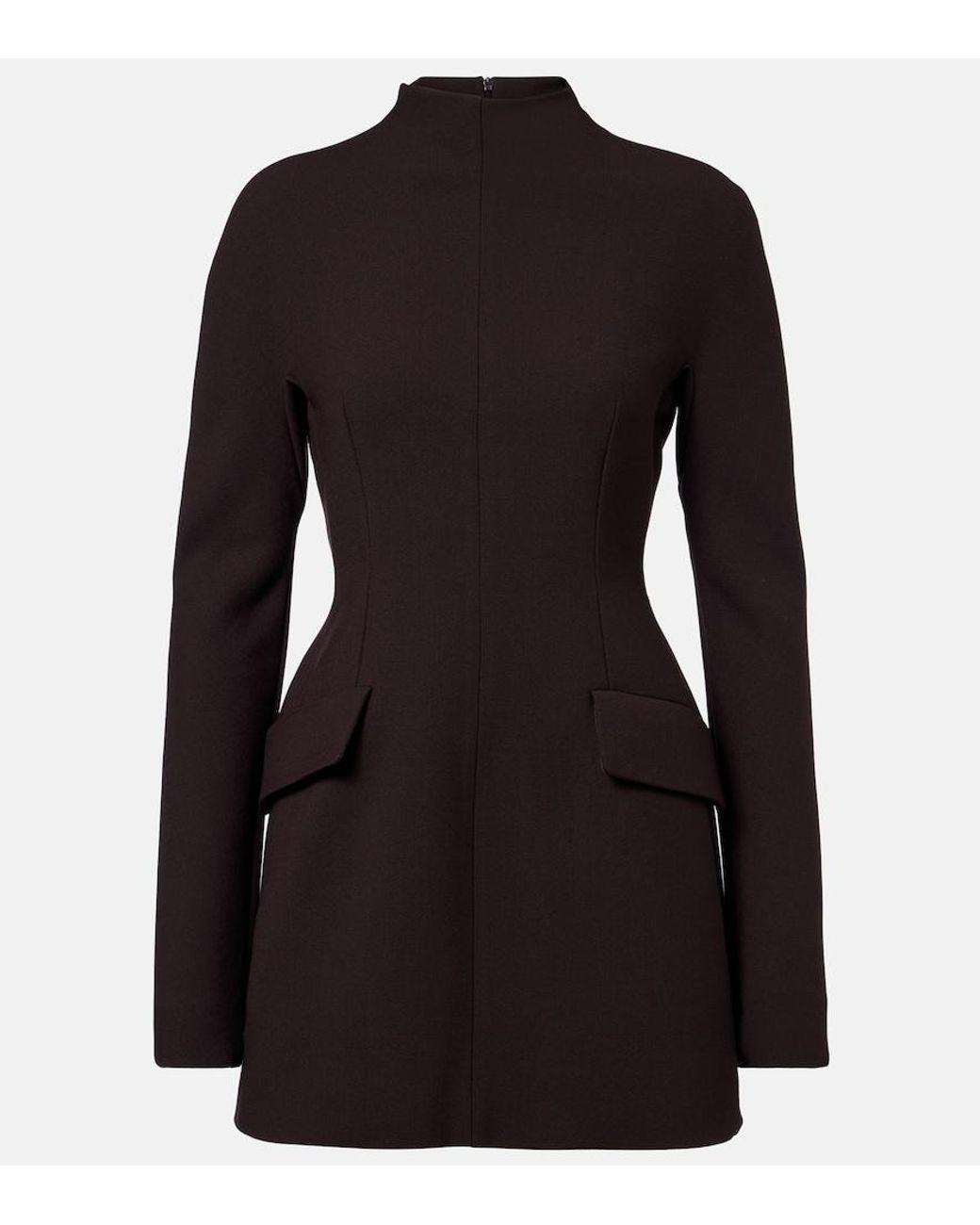 Sportmax Black Peplum Gabardine Minidress