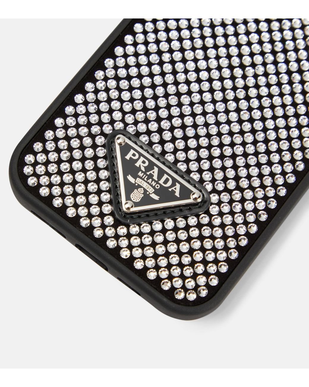 Prada Crystal Embellished Iphone 13 Case in Black Lyst UK