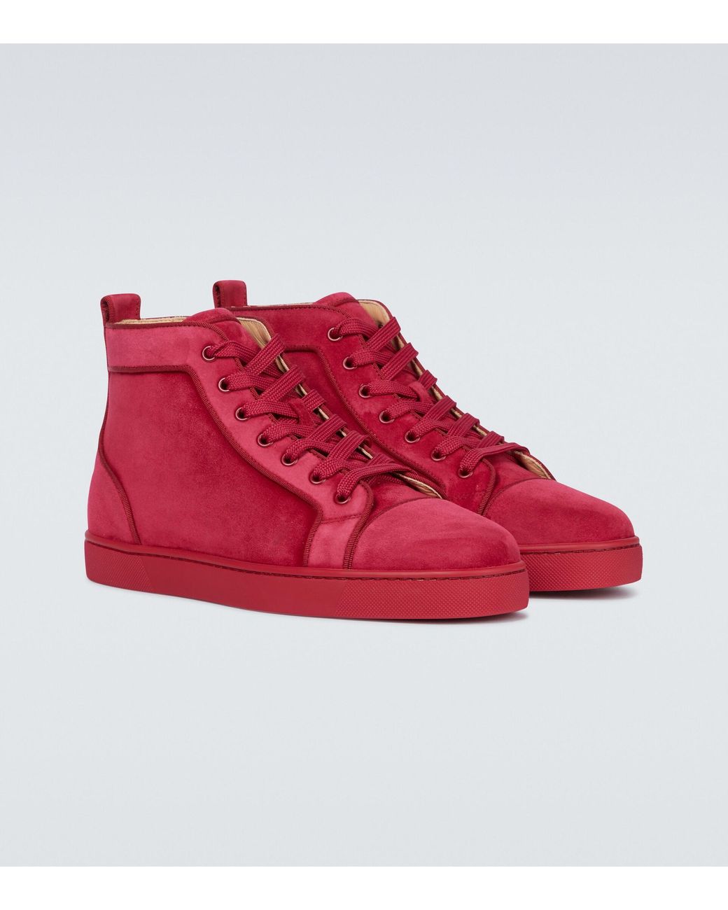 red bottom high tops