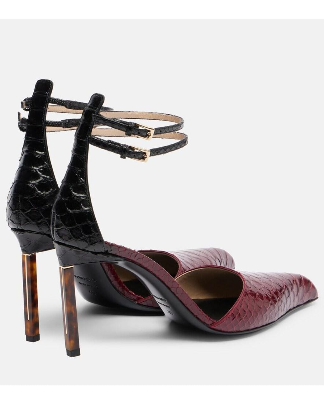 Tom Ford Red Python-Effect Leather Pumps