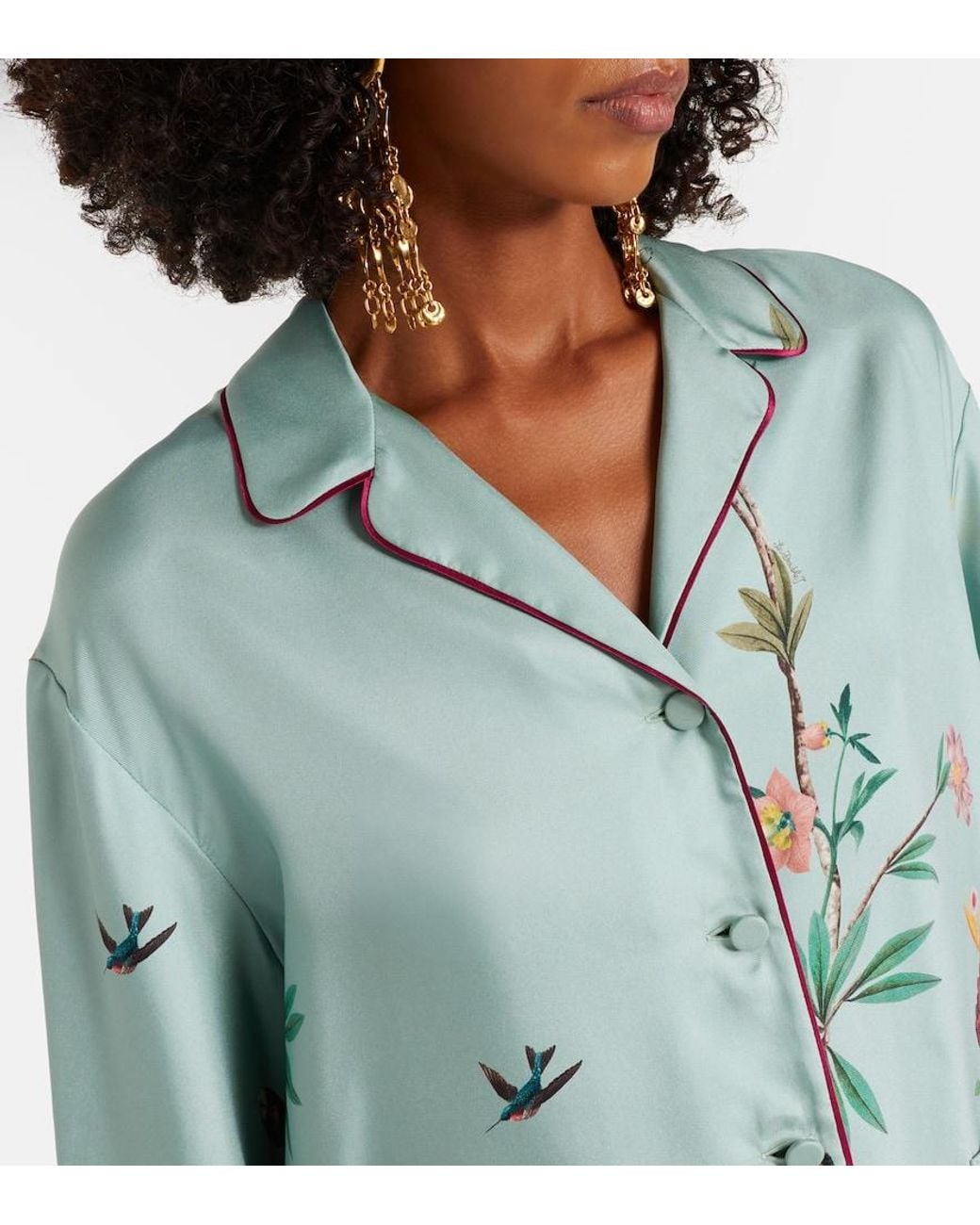 Chemise Imprimee En Soie LaDoubleJ en coloris Blue