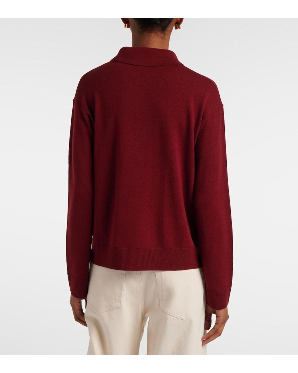 Max Mara Red Frisia Wool Polo Sweater