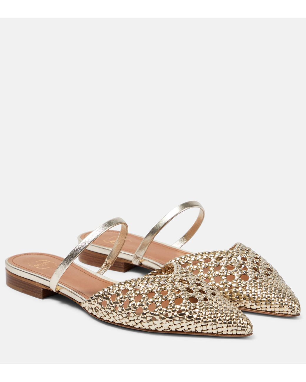 Malone Souliers Marla Leather Flats in Natural | Lyst
