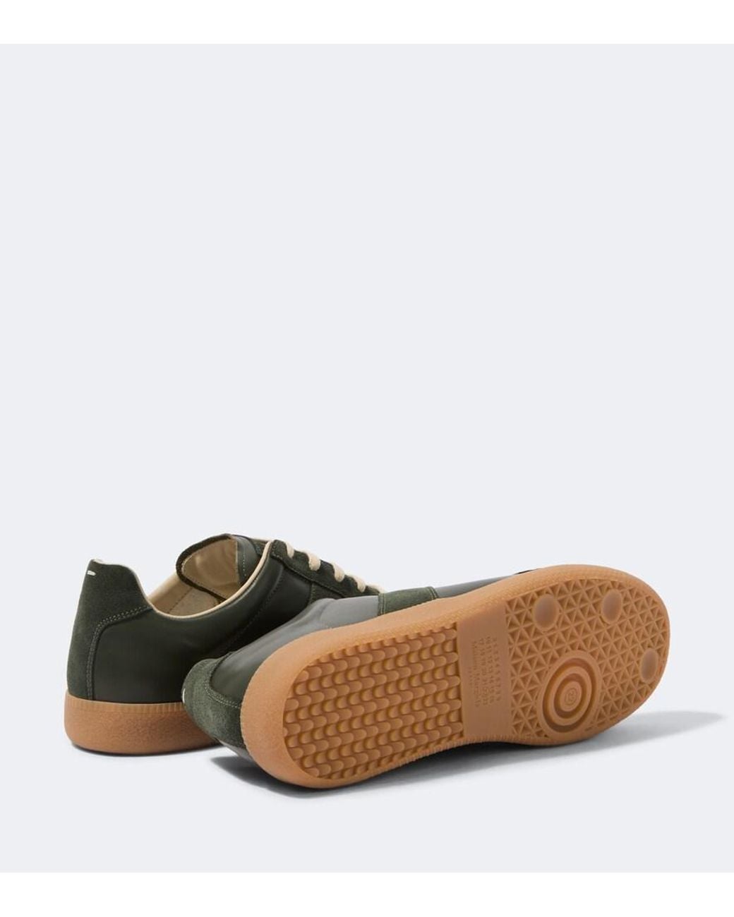Maison Margiela Green Replica Leather And Suede Sneakers for men