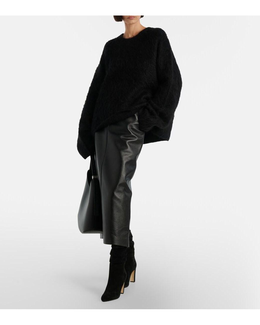 Manolo Blahnik Black Calasso Suede Mid-Calf Boots