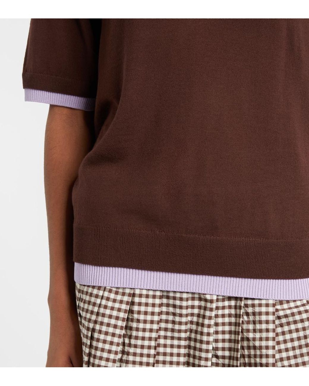 Moncler Brown Virgin Wool Polo Shirt