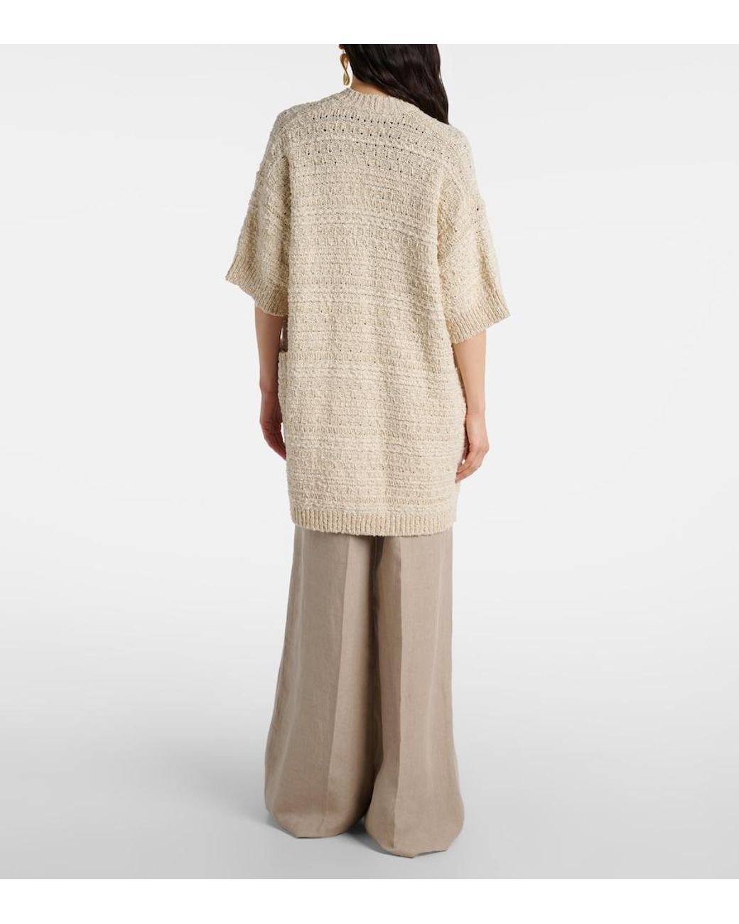Max Mara Natural Cotton-Blend Cardigan
