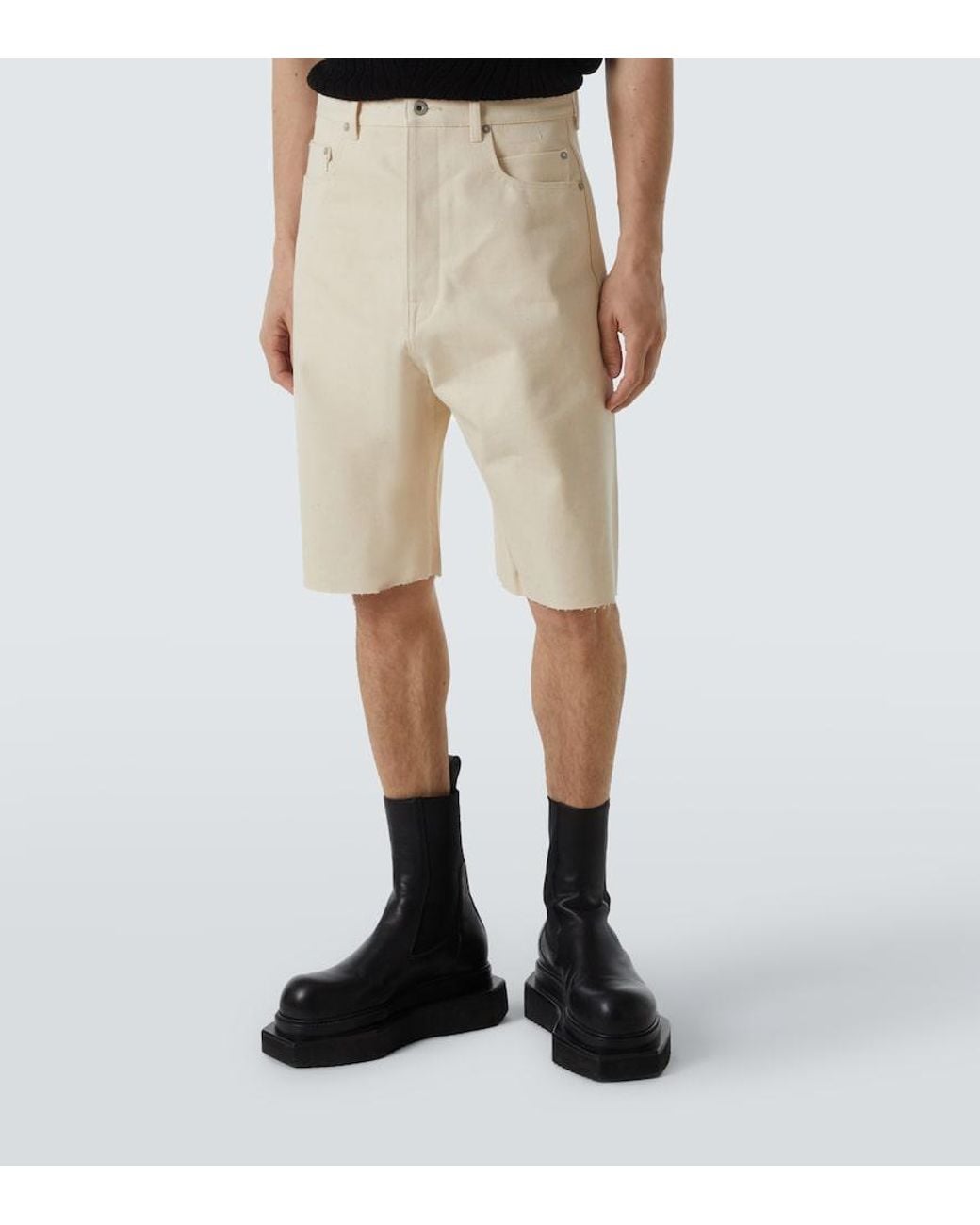 Rick Owens Natural Drkshdw Denim Shorts for men