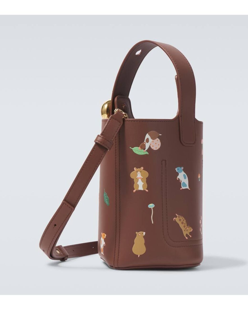 Loewe X Suna Fujita Pebble Hamster Mini Bucket Bag in Brown for