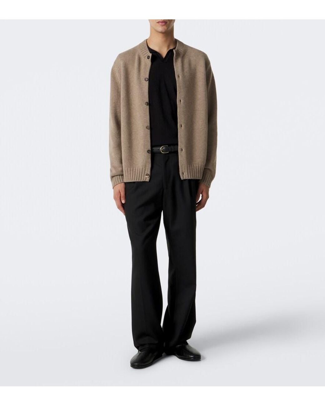 Saman Amel Natural Rene Cashmere Cardigan for men