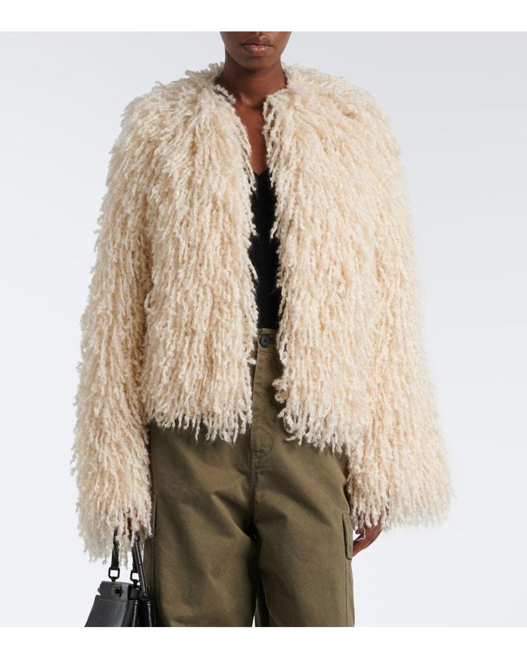 Fendi Natural Mohair, Cashmere, Silk, And Wool Jacket
