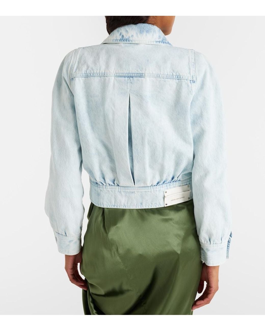 Dries Van Noten Blue Cropped Denim Jacket