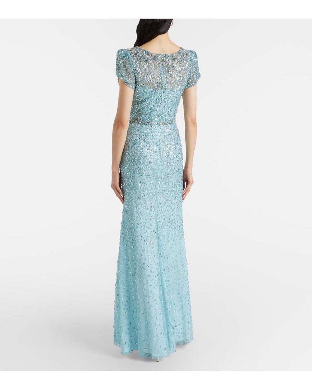 Jenny Packham Blue Epoch Embellished Gown