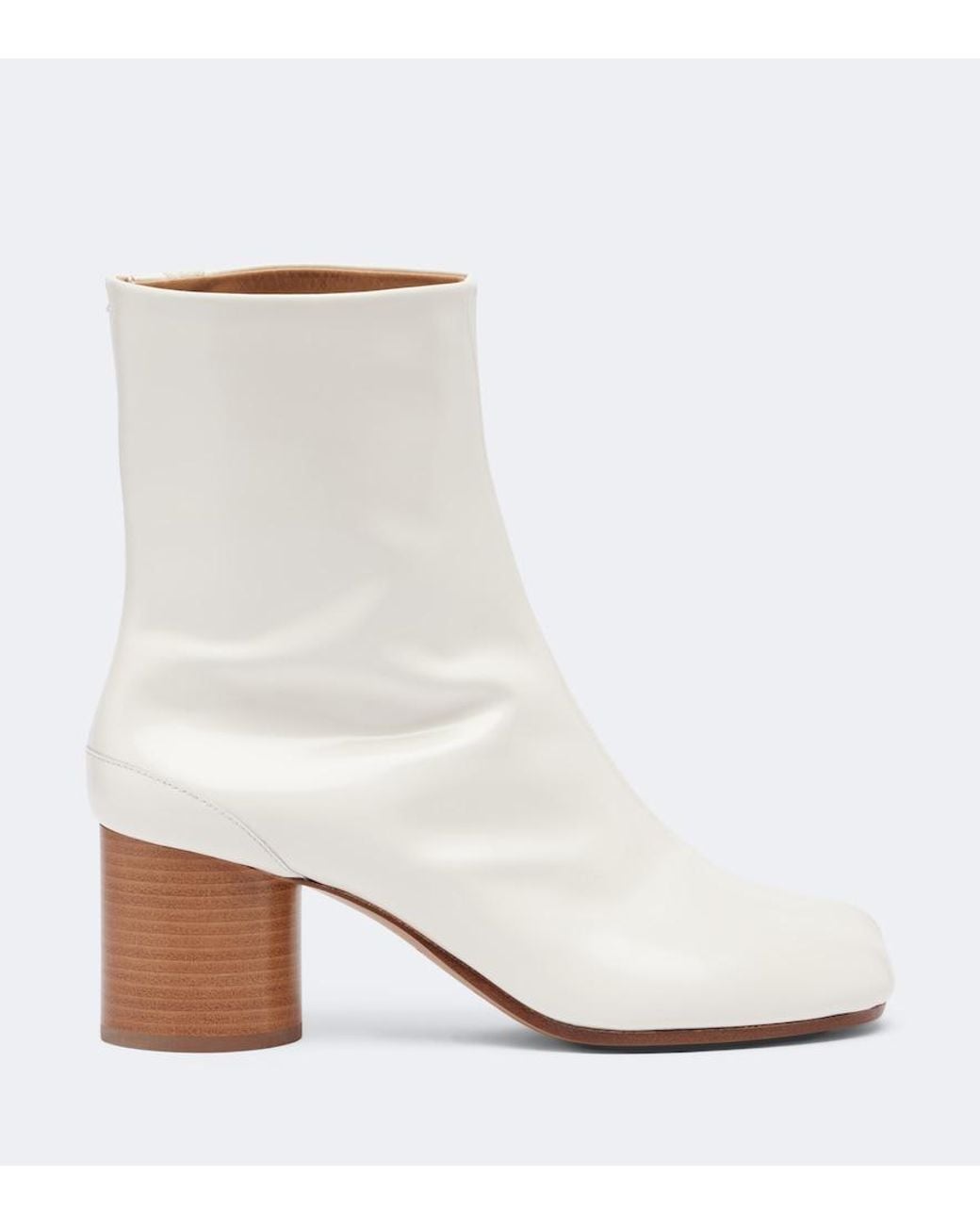 Maison Margiela White Tabi Leather Ankle Boots