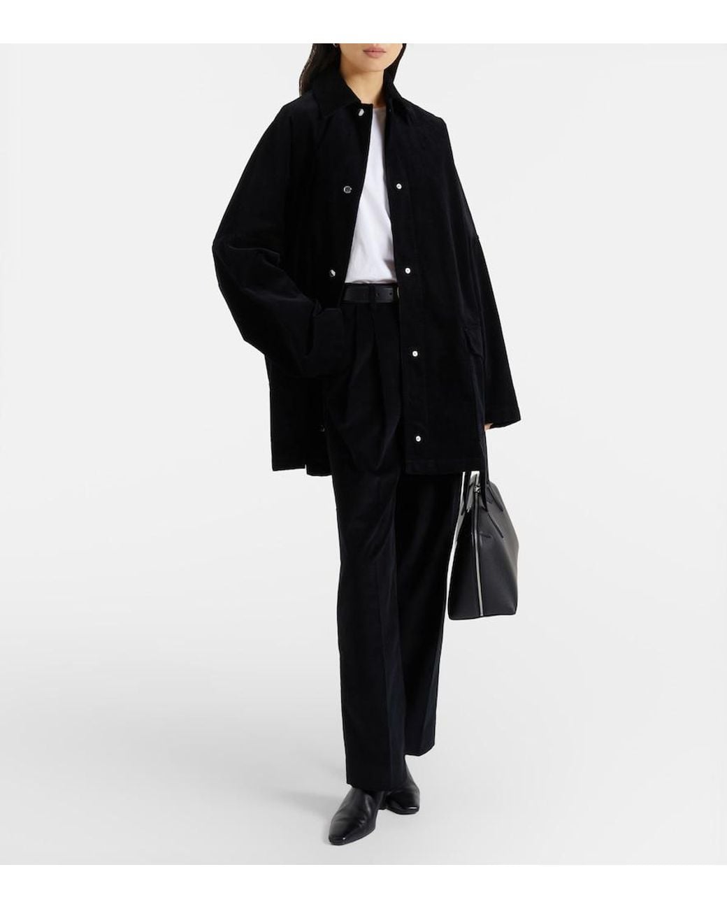 Totême Black Cotton Corduroy Overshirt