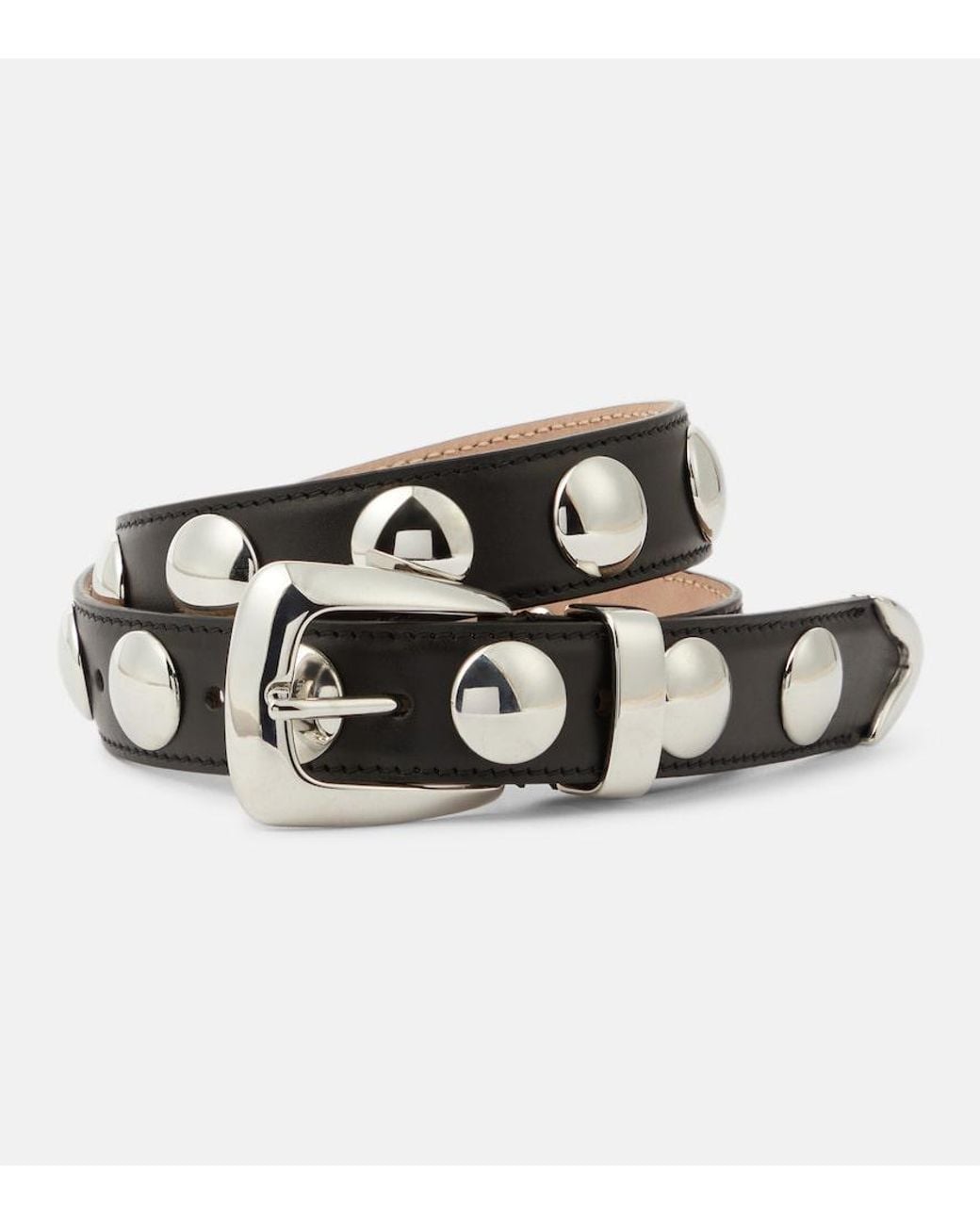 Khaite Black Benny Studded Leather Belt