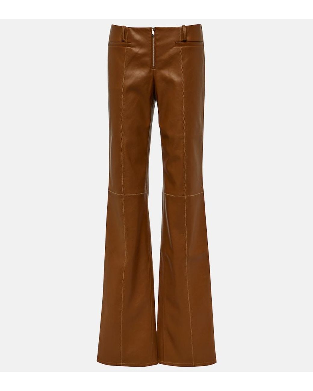 AYA MUSE Brown Cida Low-Rise Straight Pants