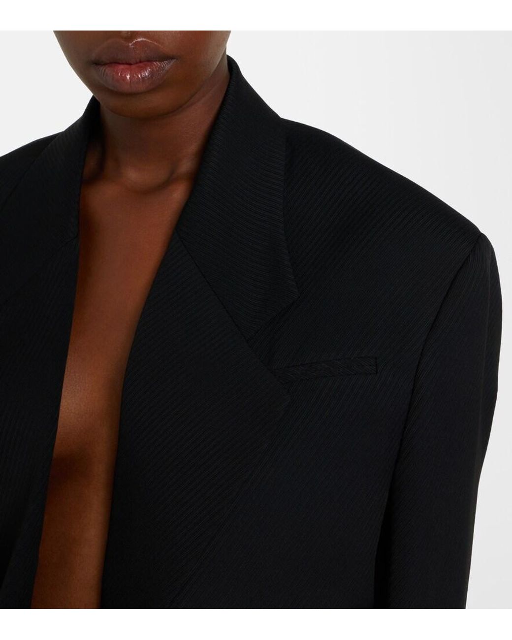 Calvin Klein Black Petunia Striped Cropped Jacket