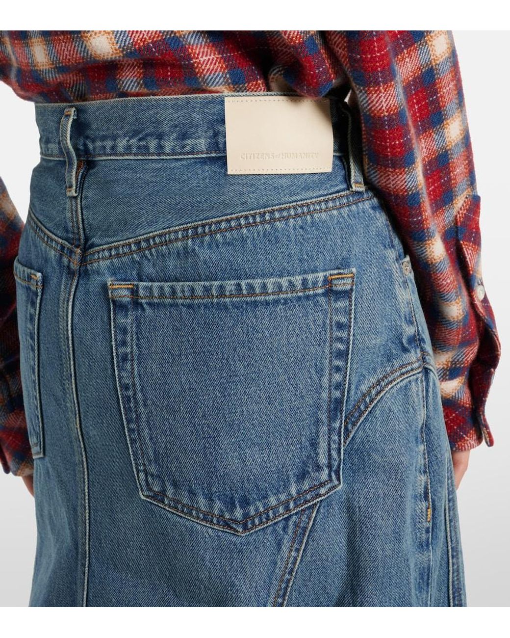 Citizens of Humanity Blue Gaucho Vintage Denim Maxi Skirt