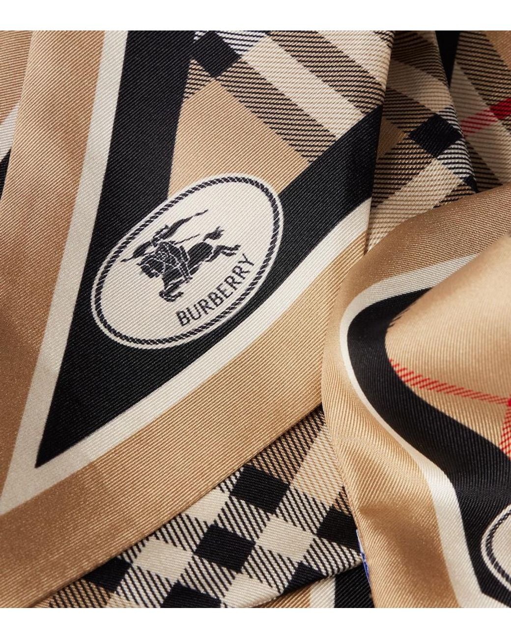 Burberry Metallic Check Silk Scarf