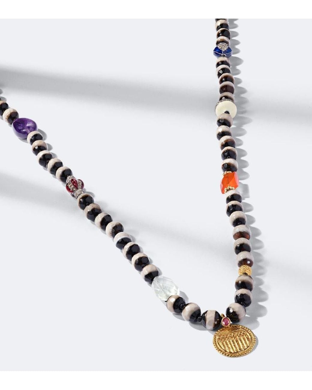 Ileana Makri Blue Beaded Necklace With Gemstones for men