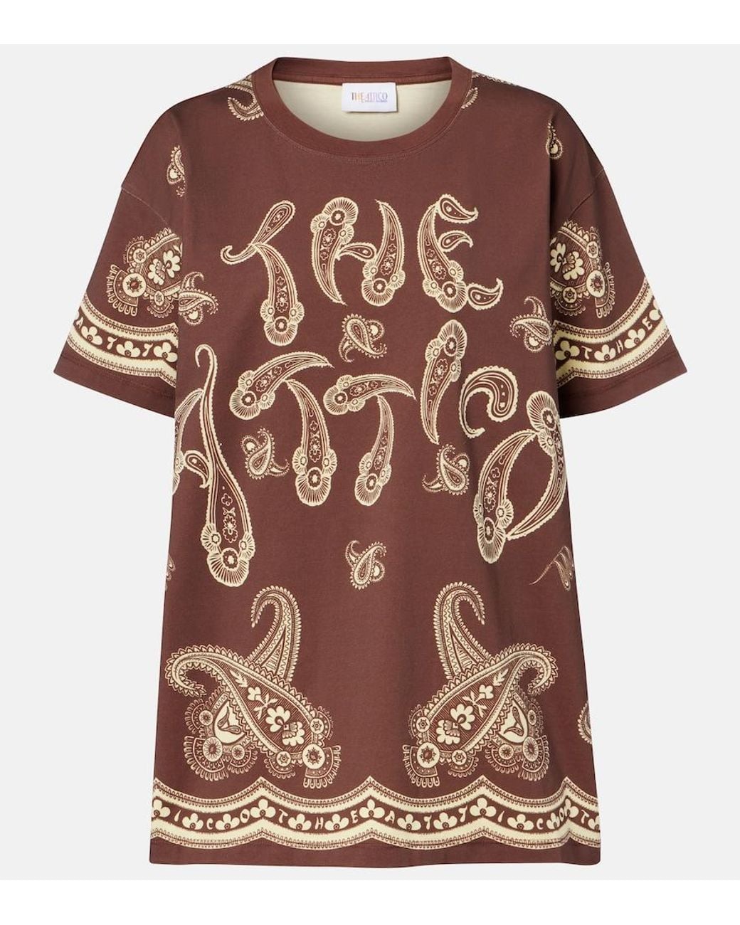 The Attico Brown Bandana Oversized Cotton Jersey T-Shirt