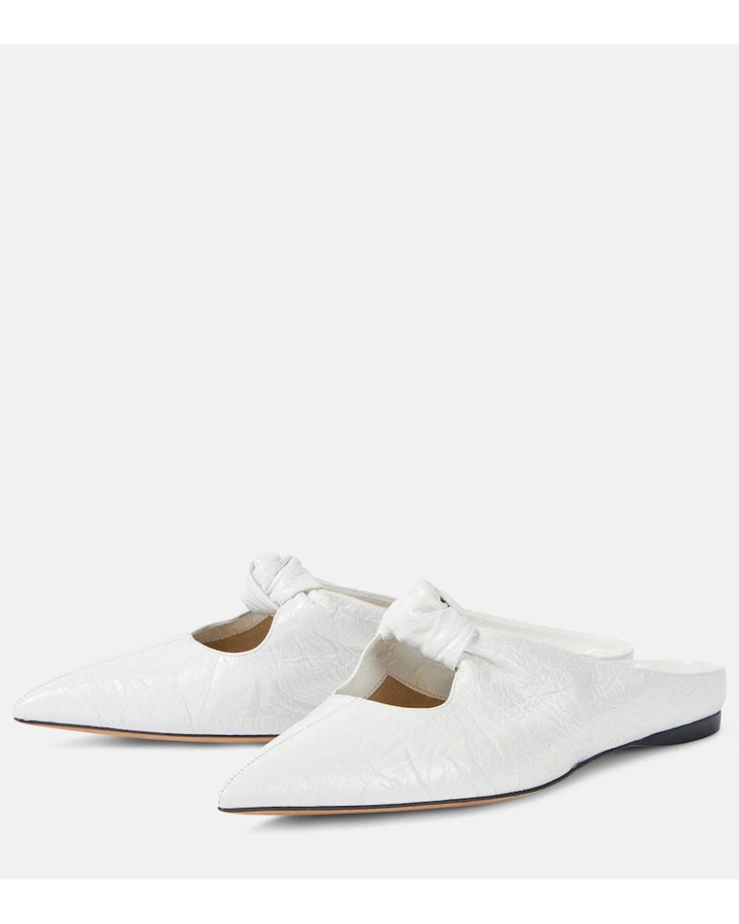 Khaite White Rowan Leather Flats