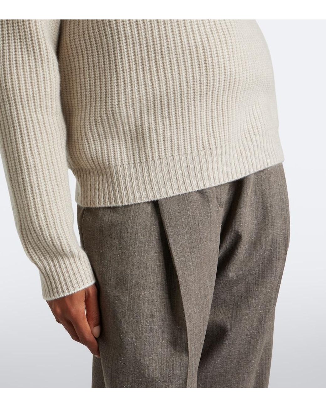 arch4 Natural Saatchi Cashmere Zip-Up Sweater