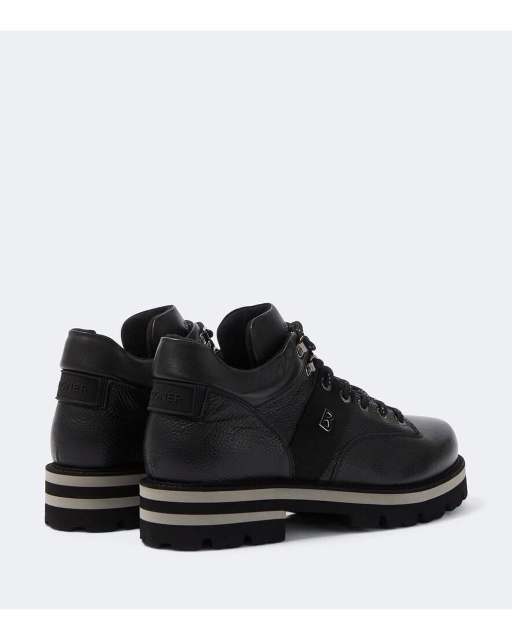 Bogner Black Courchevel Leather Lace-Up Boots for men