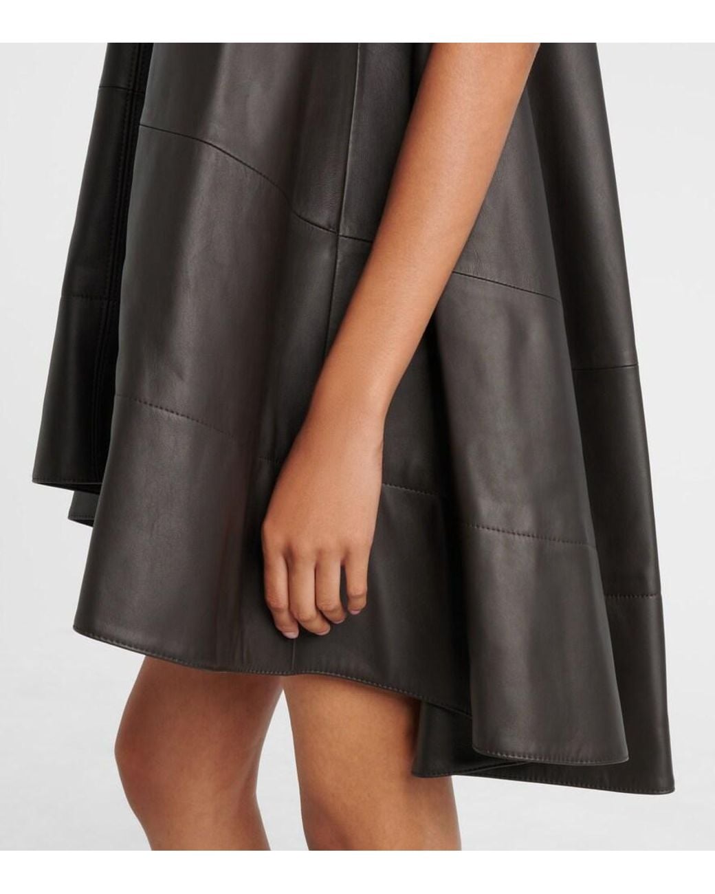 Jacquemus Black Triangle Leather Minidress