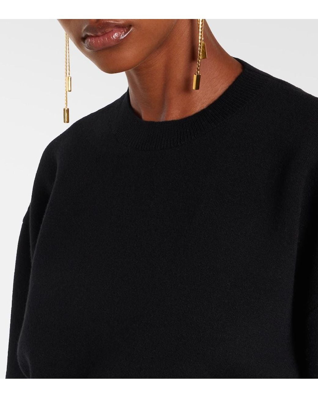 Tom Ford Black Cropped Wool And Cashmere-Blend Sweater