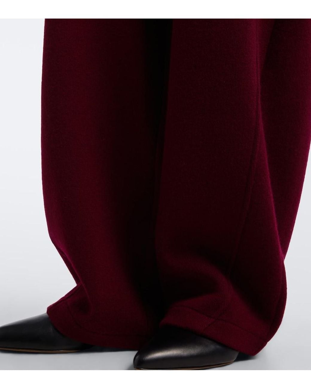 Lisa Yang Red Veda Cashmere Barrel-Leg Pants