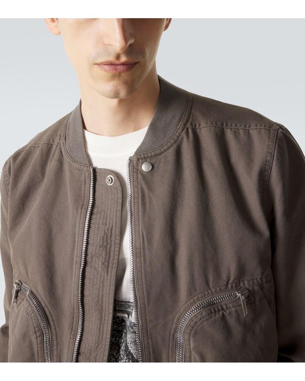 Rick Owens Brown Cotton Bomber Jacket for men