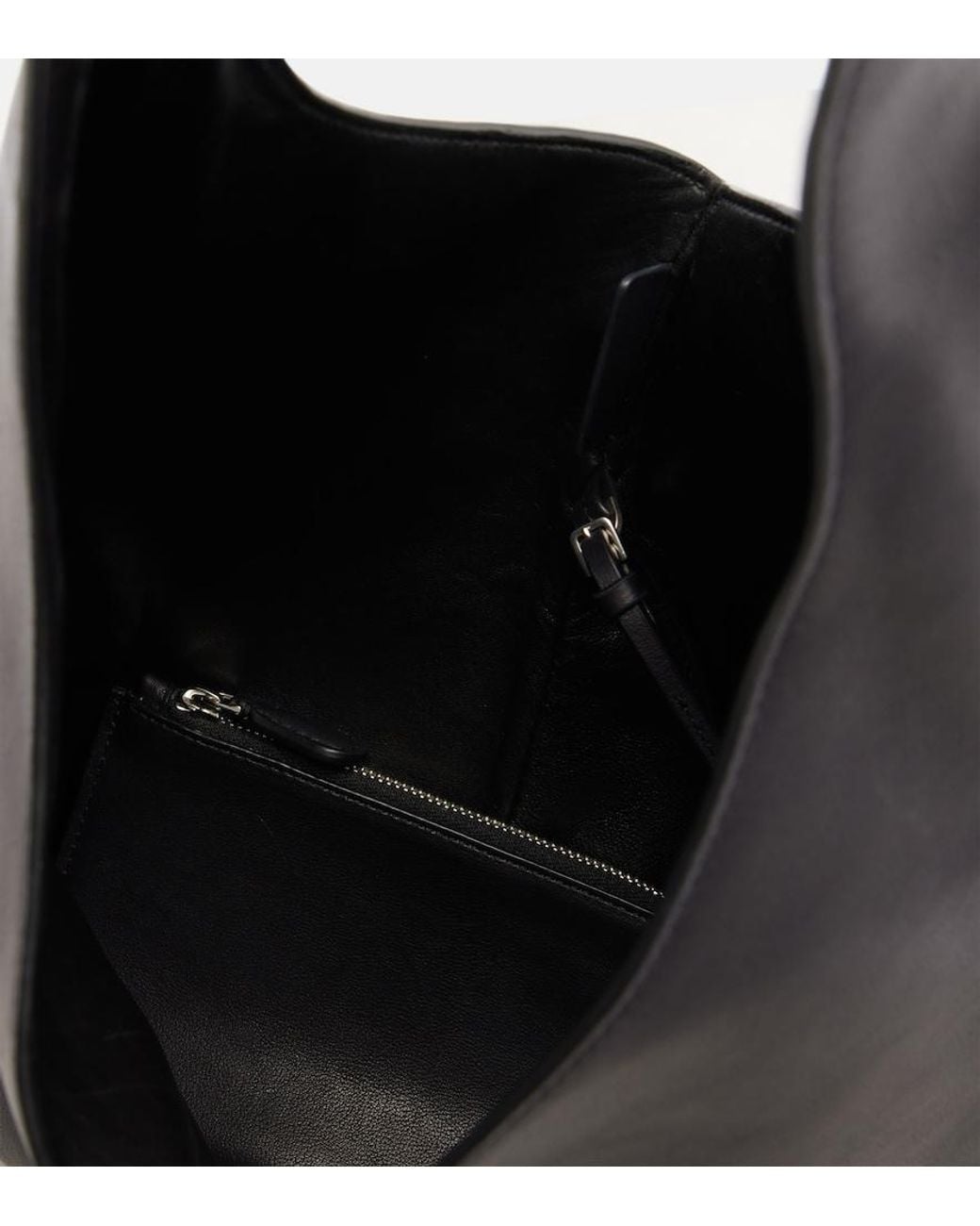 The Row Black Schultertasche Bindle Small Aus Leder