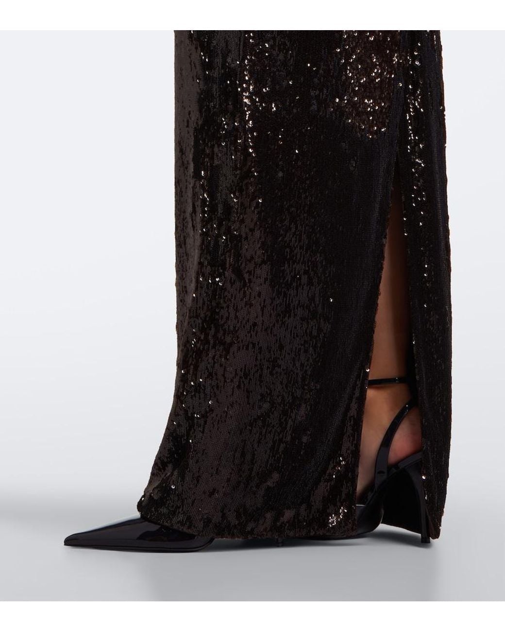 Balmain Black Sequined Gown